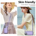 thumbnail image 5 of for iPhone 16 Pro Max Case, PU Leather Crossbody Wallet Case with Card Holder, Kickstand, Magnetic Clasp Folio Zipper Purse, Adjustable Removable Strap, Protective Back Cover, Purple, 5 of 11