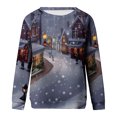 thumbnail image 5 of Qiopertar Mode Femmes Imprimé Col Rond Pull Tops Manches Longues Blouse Confortable Chandail en Molleton Offres de la Semaine Liquidation Moins de 5$ jusqu'à 90 % de Réduction, 5 of 5
