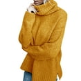 thumbnail image 3 of Langwyqu Autumn Winter Women Roll Neck Solid Knit Sweater Pullover, 3 of 5
