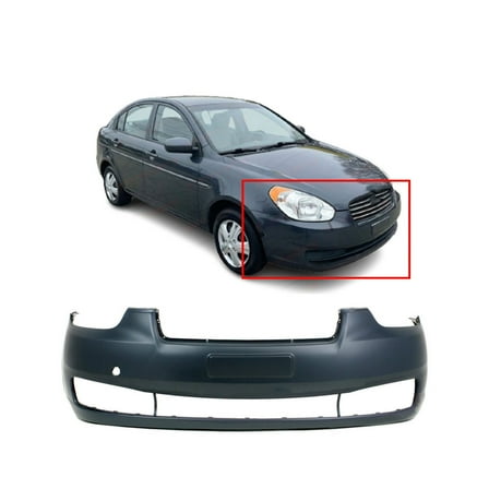 DCP Primed Front Bumper Cover For 2006-2011 Hyundai Accent Sedan Hatchback
