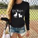 thumbnail image 4 of Blusa de manga larga con cuello redondo suelta informal estampada para mujer Fridja  hkj1209, 4 of 8