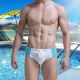 thumbnail image 5 of Aayomet Maillots de Bain pour Hommes avec Doublure de Compression Maillots de Bain de Printemps de Plage Caleçons Courts de Bain Triangulaires (Blanc, m), 5 of 5