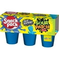 Snack Pack SOUR PATCH KIDS BLUE RASPBERRY Flavored Juicy Gels, 6 Count