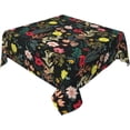 thumbnail image 4 of Square Tablecloth 54x54 Inch, Colorful Boho Floral Polyester Table Cloth for Parties Decorative Waterproof Farmhouse Oil-Proof Fabric Farmhouse Table Covers for Kitchen Dinning Indoor Room, 4 of 6