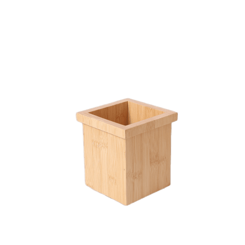 Better Homes & Gardens Bamboo Square Utensil Holder with Swivel, 5.5 in x 5.5 in x 6.5 in