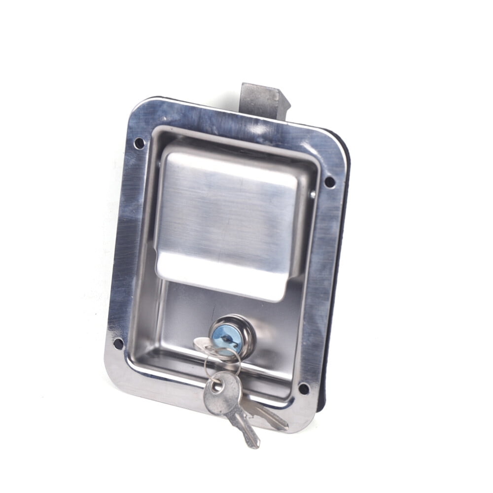 PEAKORA5.5"*4.25" 4 Trailer Paddle Door Latch Handle RV Truck Tool Box Lock Steel+Keys
