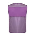 thumbnail image 4 of purcolt Womens Mesh Breathable Safety Vests Reflective Strip Sleeveless Full-Zip High-Visibility Waistcoats Purple 4XL, 4 of 5