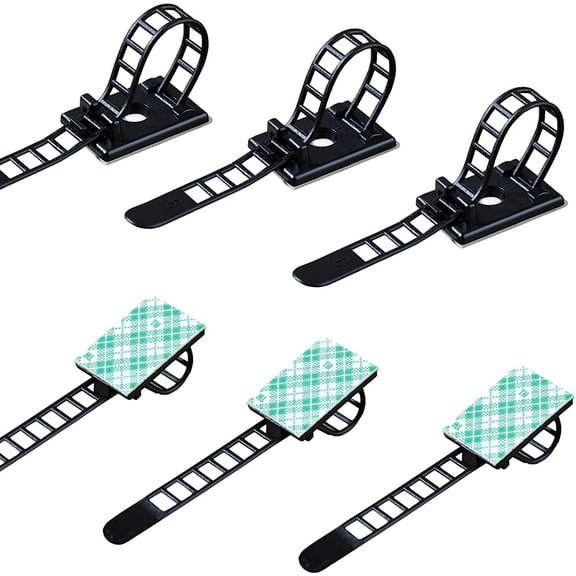 BDKWID-50 Pieces Cable Management Desk Wire Organizer Cable Ties Zip Ties Adhesive Cord Clips Cord Keeper Desk Wire Management