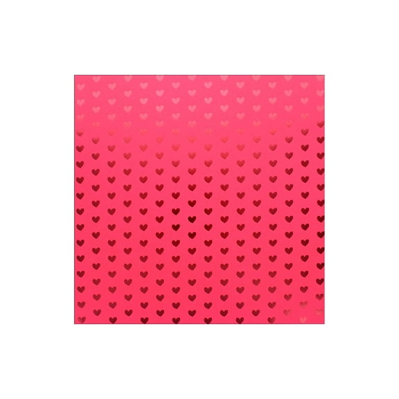 Bazzill Paper 12x12 Heart Foil Lollipop Red (12 sheets)