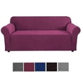 thumbnail image 2 of serony Stretch Sofa Slipcover Elastic Couch Cover Washable Furniture Protector for Kids Pets, Wine Red, 2 of 9