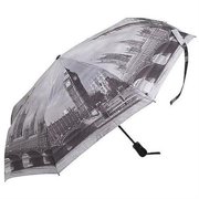 Galleria London Auto-Open/Close Extra Large Portable Rain Folding Umbrella for Women, 48-inch canopy, compacts to 12" fitting in most totes, unbreakable fiberglass ribs