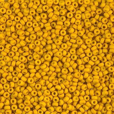 Miyuki 11/0 Seed Beads 11-91233/11-1233 Opaque Mustard Matte 24 Grams