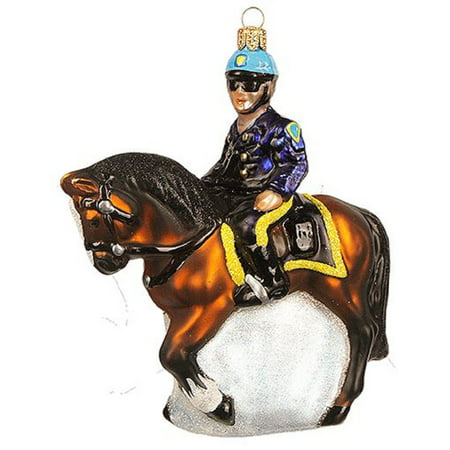 NYPD Mounted Police Polish Glass Christmas Tree Ornament New York City NYC (Best Nyc Christmas Gifts)