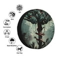 thumbnail image 4 of Naloa Zombie Flower Apocalypse PVC Leather Spare Tire Wheel Cover Spare Tire Cover, for Car Truck SUV Camper Trailer Universal Fit(14-17in)-16 inch, 4 of 6