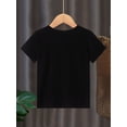 thumbnail image 3 of MILKYSHIP Boys' Casual Crew Neck Polyester T-Shirt with 'I'm Not Spoiled, My Grandma Just Loves Me' Print, Regular Fit Knit Fabric Top with Applique, Slight Stretch Alphabet Pattern Tee for Children, 3 of 7