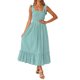 thumbnail image 1 of SAYOO - Vestido midi de verano para mujer, informal, con tirantes finos, sin mangas, de talle alto, fluido, línea A, largo SAYOO Estilo de ocio, 1 of 6