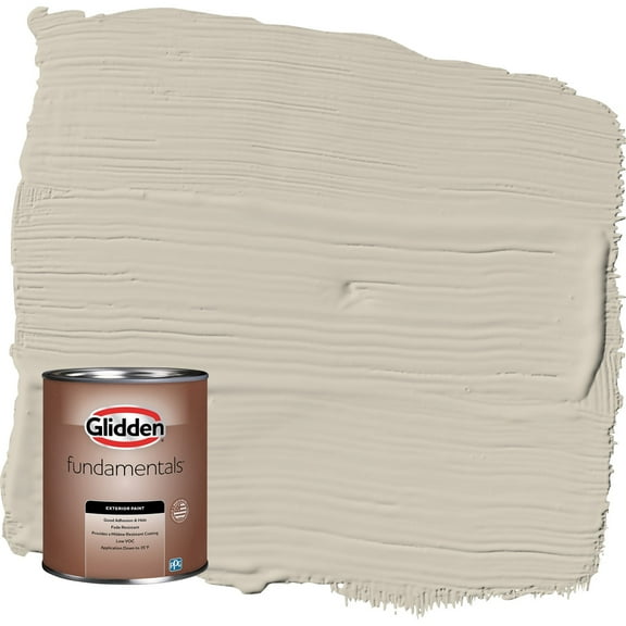 Glidden Fundamentals Ostrich Feather / Beige Satin Exterior Paint, 1 Quart
