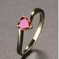 thumbnail image 2 of 2.00Ct Heart Cut Lab Created Red Garnet Solitaire Promise Engagement Ring For Women's 14K Yellow Gold Plated Silver, 2 of 2