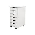 thumbnail image 1 of ADEPUTS 6 Drawer Wide Roll Cart Solid Wood, White, 1 of 3