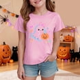 thumbnail image 2 of Xyant Halloween Shirts for Girls Cute Pumpkin Ghost Graphic Tee Toddler Kids Fall Short Sleeve Tops,Size 13-14 Years, 2 of 5