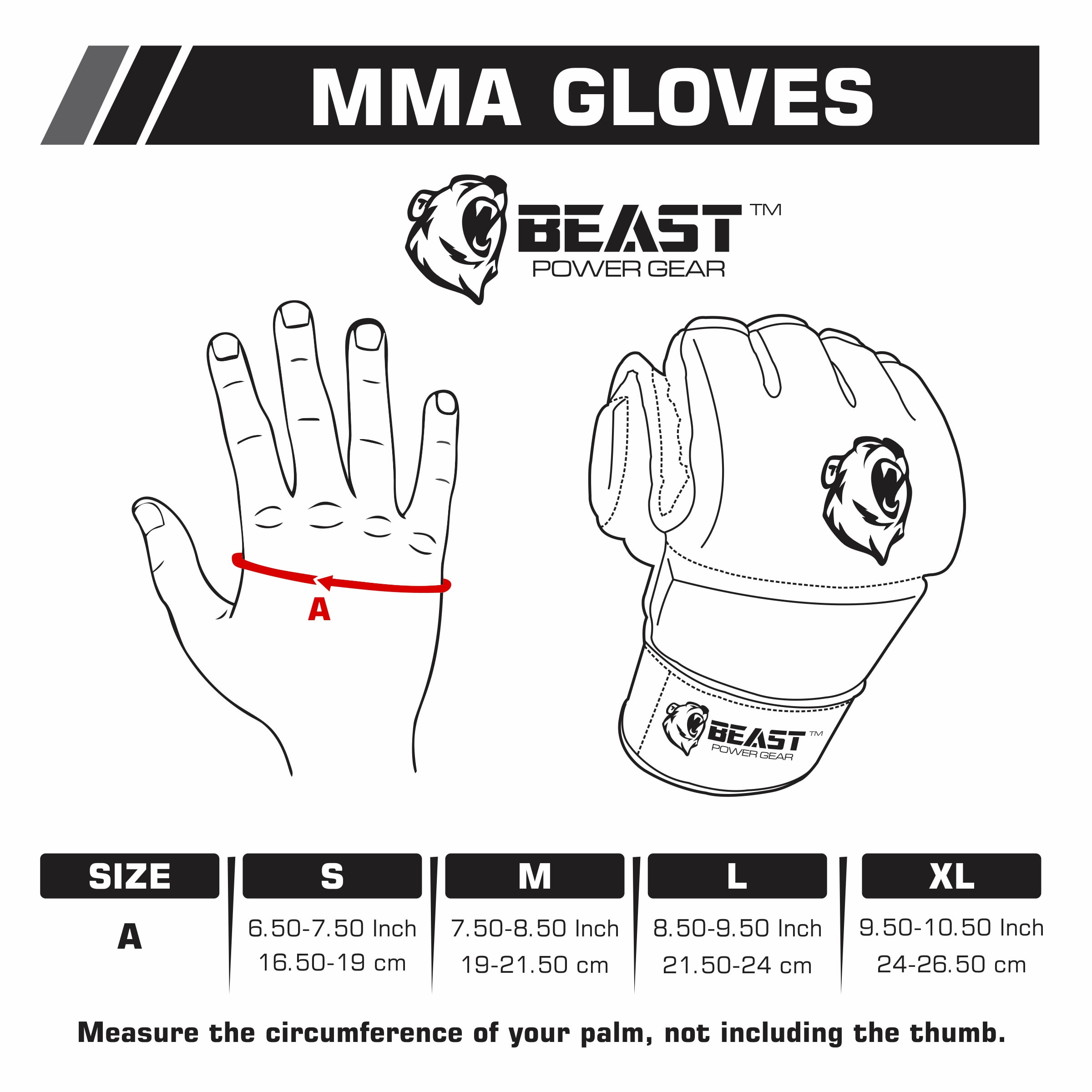 Beastpowergear MMA Gloves UFC Gloves Kickboxing Gloves with Open
