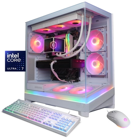CyberPowerPC Gamer Supreme Gaming Desktop, Intel Core Ultra 9 285, NVIDIA GeForce RTX 5080 16GB, 32GB DDR5, 2TB SSD, White, SLC8000WSTV2