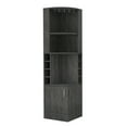 thumbnail image 5 of Corner Cabinet, Wine Corner Hutch with Doors and Shelves, Tall Corner Storage Cabinet for Living Room, Kitchen, Space Saving, Gray, 5 of 7