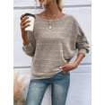 thumbnail image 4 of Women'S Soft Long Sleeve Blouses Crewneck Pullover Tops Business Casual Batwing Knitted Oversized Outfits 2025, 4 of 9