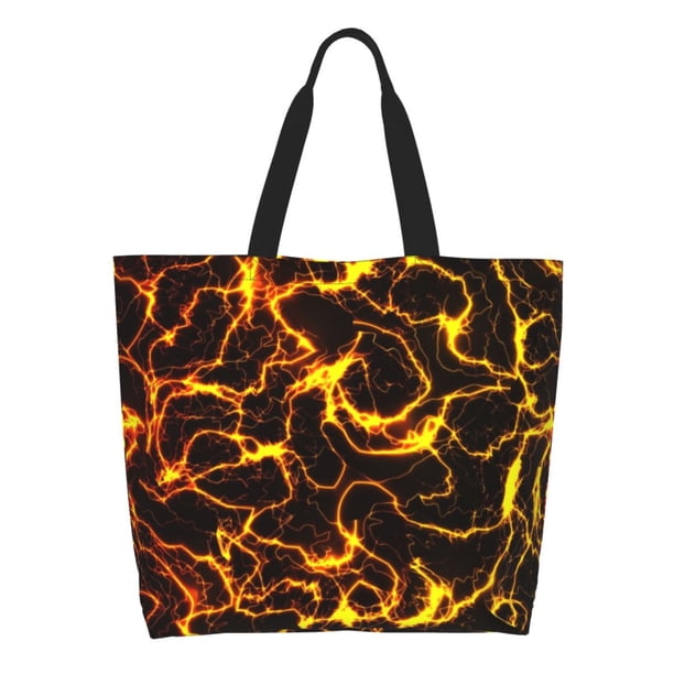 Easygdp Orange Lightning Bolsas Tote para Mujer, Bolsos de Hombro para Viaje, Bolsos de Mano de Gran Capacidad para Compras y Trabajo