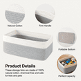 thumbnail image 4 of HLAOLA 4-Pack Cotton Rope Storage Baskets, Rectangle Baskets with Handles, Nursery & Bathroom Organizer, 4 of 6