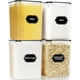 thumbnail image 1 of Paquete de 4 recipientes herméticos grandes para almacenar alimentos con tapas (5,2 l/176 oz), contenedores de plástico sin BPA para organizar la cocina y la despensa para almacenar cereales, harina, 1 of 7
