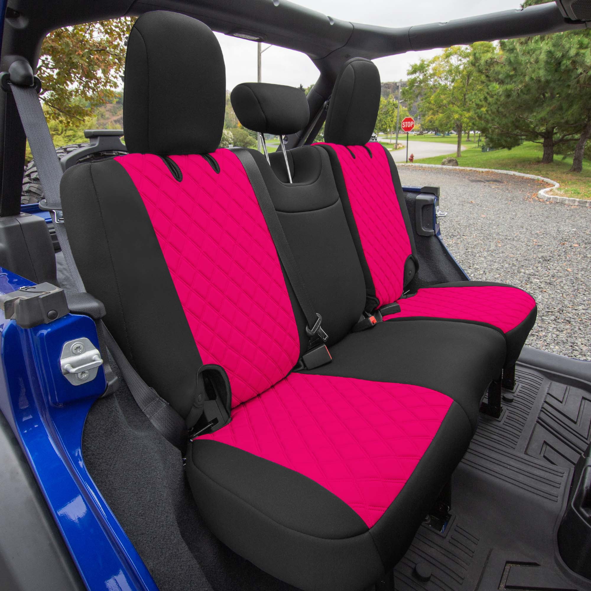 For Jeep Wrangler JL 4DR 2018 2023 FH Group Neoprene Custom Fit Car Seat Covers Full Set Pink Walmart