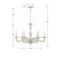 thumbnail image 5 of 5126-AW Crystorama Lighting Sutton - Six Light Chandelier in Minimalist Style - 28 Inches Wide by 21 Inches High-Antique White Finish    -Traditional, 5 of 8