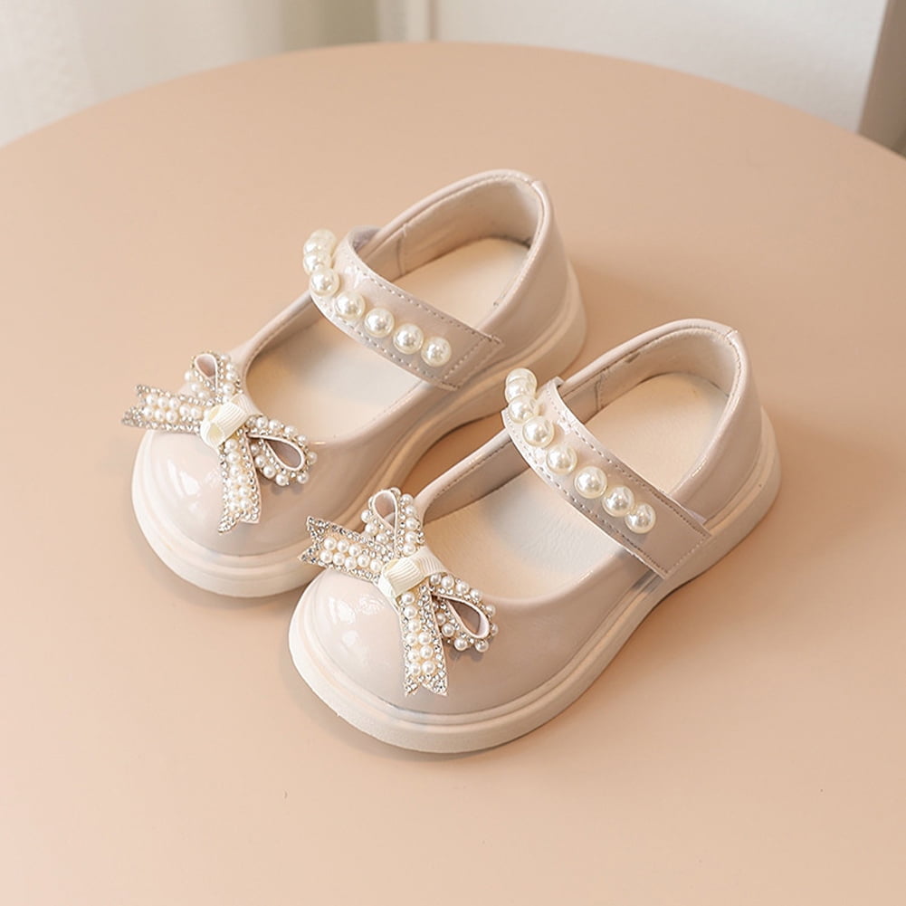 Pearl Ribbon Baby Shoes Set, 2