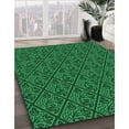 thumbnail image 3 of Ahgly Company Machine Washable Indoor Square Transitional Deep Emerald Green Area Rugs, 3' Square, 3 of 7