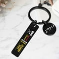 thumbnail image 2 of Dad Keychain Father’s Day Gifts from Son Daughter Rectangular Keyring Birthday Christmas Gifts for Papa Daddy - If Dad Can't Fix It No One Can Black 03, 2 of 5