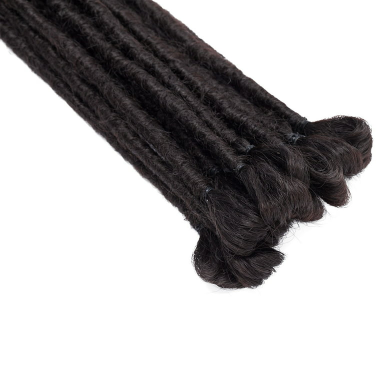 Dsoar Double Ended Dreadlocks Extensions Handmade Synthetic Dreads 20 inch 10 Strands/Pack Crochet Braiding Hair (40 inch, 1#/Black Color)