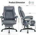 thumbnail image 2 of Massage Office Chair with Heat & Footrest, Ergonomic Reclining Executive Desk Chairs with 6-Point Vibration, PU Leather Computer Chair for Home Office or Gaming, 2 of 14