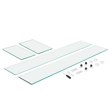 SKYSHALO Fire Pit Wind Guard Tempered Glass Flame Shield 44"x14"x7.5" 0.31" Thick