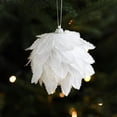 thumbnail image 3 of Christmas Balls Christmas Tree Pendant Foam Christmas Balls White Petals Decorations, 3 of 8