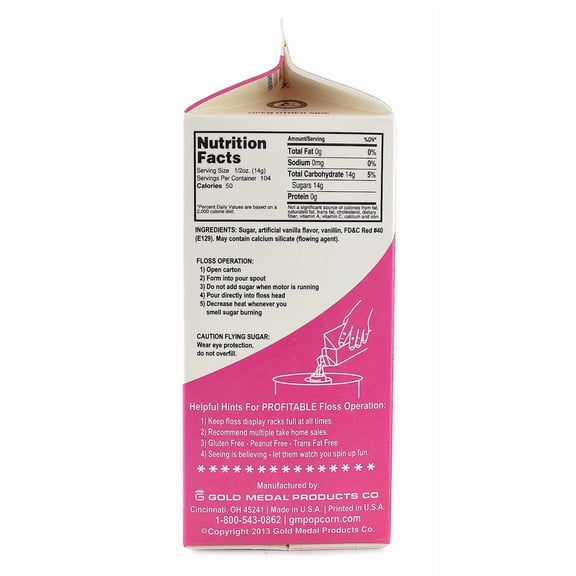 Cotton Candy Pink Vanilla Flossugar, Case of 6-1/2 Gallon Cartons