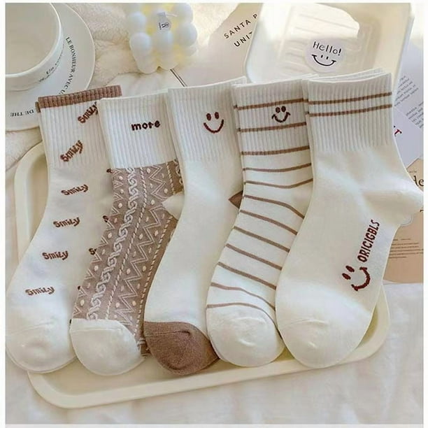 5 pares de calcetines térmicos para mujer, calcetines cálidos, elegantes calcetines de lana, calcetines deportivos, multipack de calcetines de invierno, suaves y acogedores.