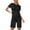 Black, variant on Short Sets for Women Relaxed Fit Basic Plain Short Sleeve Crewneck T Shirt and Shorts 2 Piece Matching Set Lounge Set