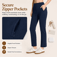 thumbnail image 6 of MASKERT Women’s Fleece Lined Pants, High Waisted Stretch Casual Pants, Warm Straight Leg Tapered Pants for Winter, Golf, Hiking & Daily Wear, 6 of 9