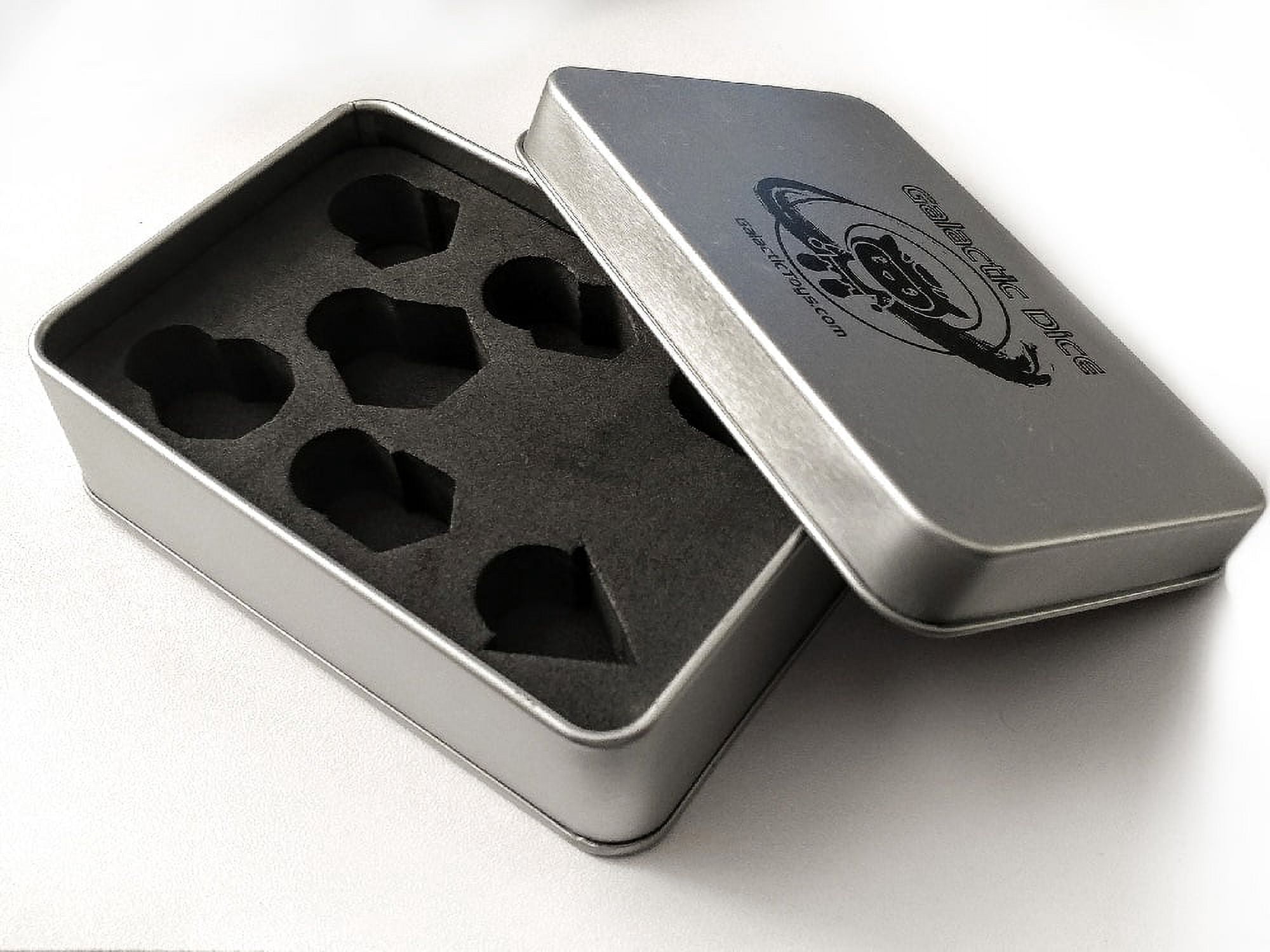 Galactic Dice Premium Dice Sets - Metal Tarnished Bronze Skull Set of 7 Dice with Tin