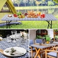 thumbnail image 6 of Rectangle Vinyl Table Cloth, Elastic Fitted Flannel Backed Tablecloth, 100% Waterproof Plastic Table Cover Fits 6 Foot Folding Tables for Picnic, Camping, Outdoor (Navy Blue, 30" x 72"), 6 of 8