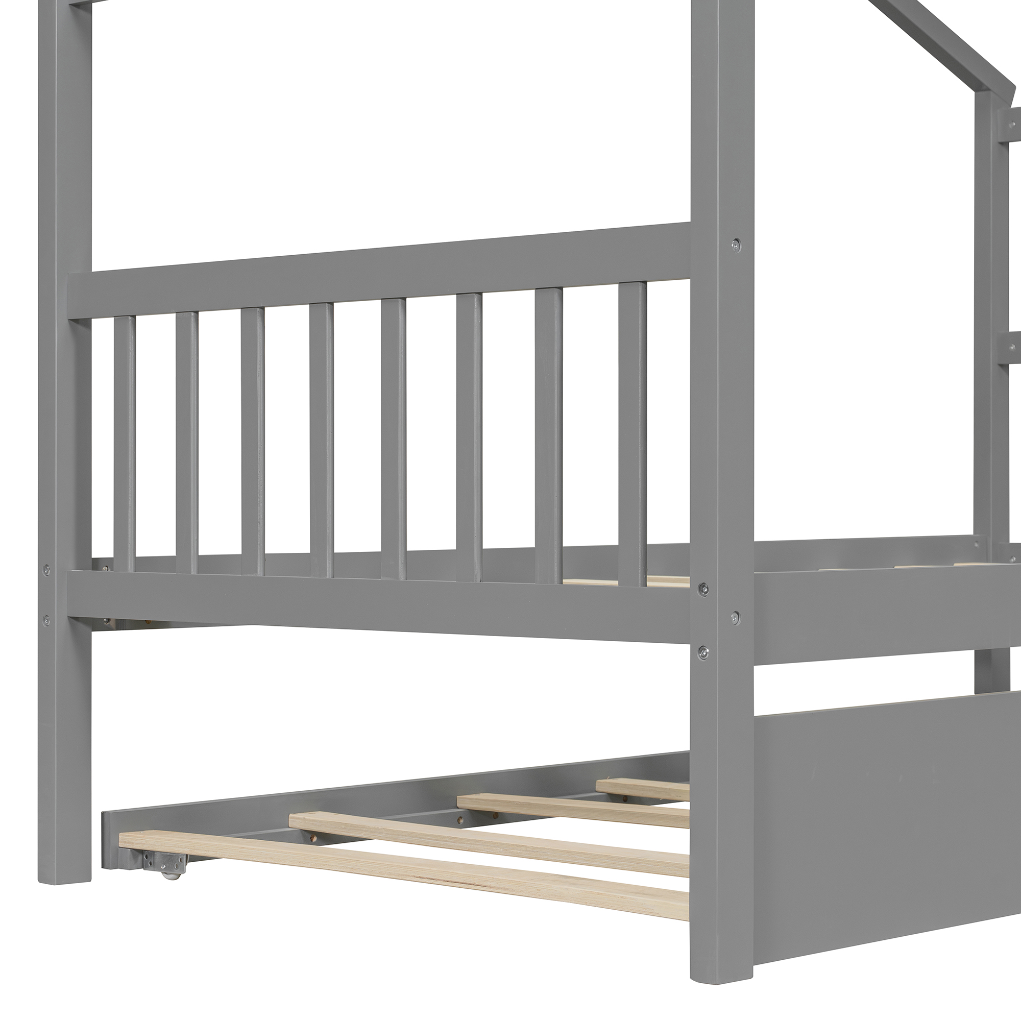 Sailvan Twin Size Wooden House Bed with Twin Size Trundle