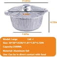 thumbnail image 2 of Aluminum Pots with Lids: Disposable Cookware Aluminum Foil Pans Round Tin Foil Pans, Multi-use Tinfoil Camping Pot Food Containers for Oven Toaster Grill Cooking Roasting (3PCS, L), 2 of 9