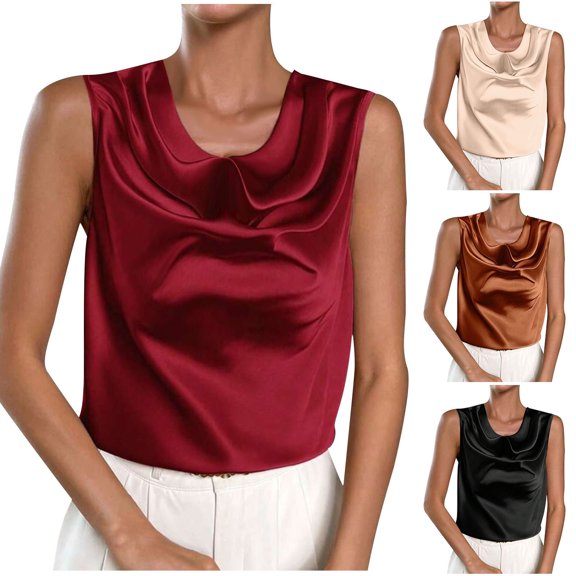 Summer Fashion Plus Size Tank Top for Women Solid Color Round-Neck