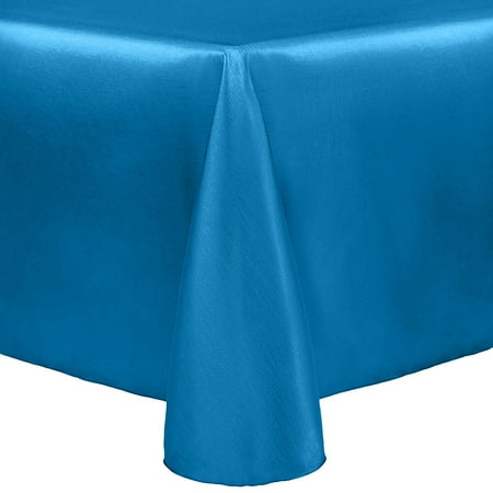 

Ultimate Textile (2 Pack) Reversible Shantung Satin - Majestic 52 x 70-Inch Oval Tablecloth - for Home Dining Tables Cobalt Blue